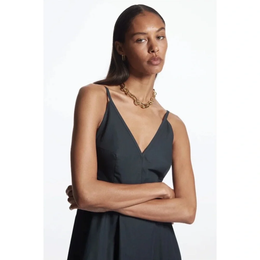 COS Poplin A-Line Midi Slip Dress - Picture 6 of 16